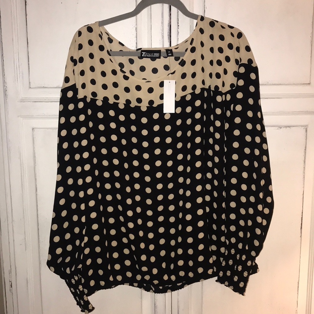 Black & Cream Dot Top